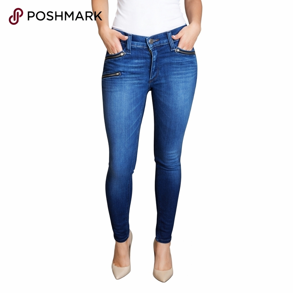 Rag & Bone Kensington moto skinny jeans 27